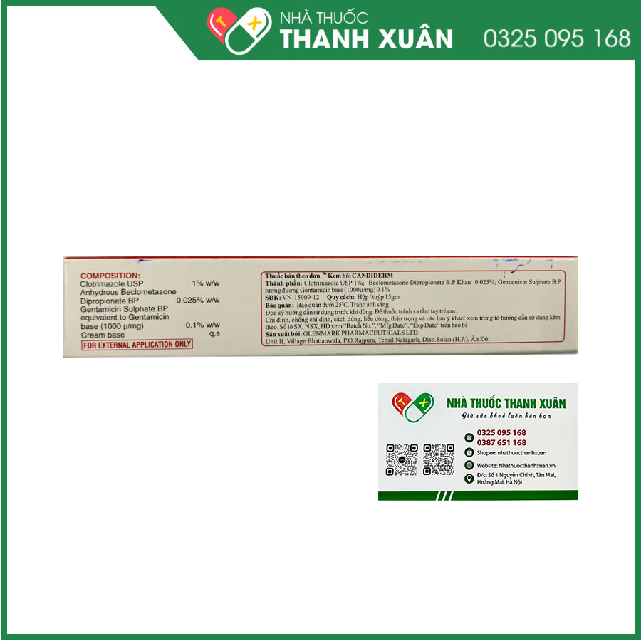 Kem CANDIDERM điều trị các bệnh da đáp ứng với Corticosteroid